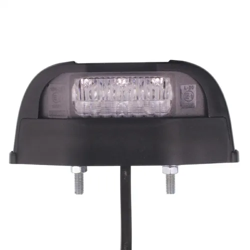 LAMPA OŚWIETLENIA TABLICY REJESTRACYJNEJ DIODOWA, KLOSZ BIAŁY, CZARNA, GÓRNA,12/30V