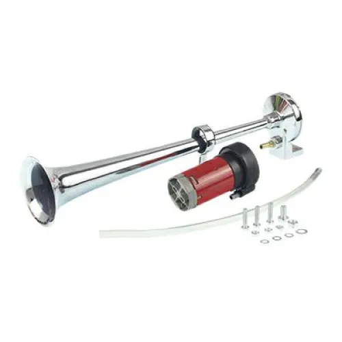 SYGNAŁ PNEUMATYCZNY TRĄBKA OKRĄGŁY Z POMPKĄ, 24V, L=450MM, FANFARA