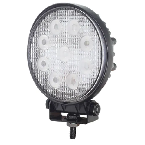LAMPA ROBOCZA LEDOWA OKRĄGŁA,  9 LED 12-24V, FI 116MM, GRUBOŚĆ - 38MM, OBUDOWA ALUM.