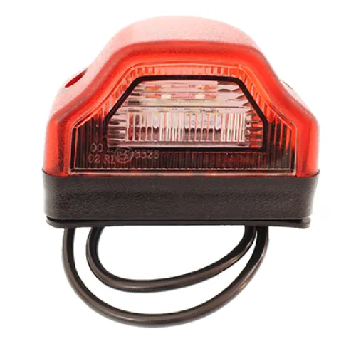 LAMPA OŚWIETLENIA TABLICY REJESTRACYJNEJ DIODOWA, KLOSZ BIAŁY, CZERWONA, 12/24V