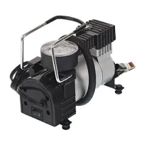 KOMPRESOR DO POMPOWANIA POW.12V 30L/MIN Z MANOMETREM DO 10BAR/ATM, JEDNOTŁOKOWY CYLINDER 19MM, METALOWA OBUDOWA
