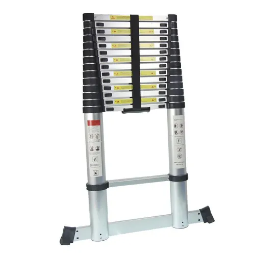 DRABINA TELESKOPOWA - 5M 15 SZCZEBLI, POKROWIEC + STABILIZATOR