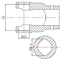 WIDEŁKI WAŁU ODB. MOCY FI 22X54 -39,1 PRZEKÓRJ DWUGARBNY 39,1