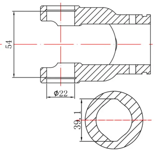 WIDEŁKI WAŁU ODB. MOCY FI 22X54 -39,1 PRZEKÓRJ DWUGARBNY 39,1