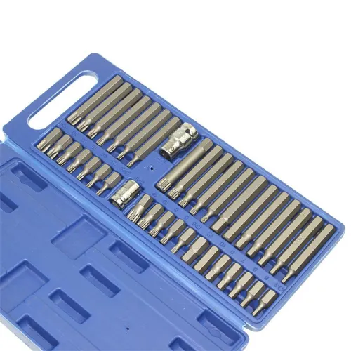 ZESTAW BITÓW, KLUCZY IMBUSOWYCH, HEX, TORX, SPLINE, 40 SZT, ETUI