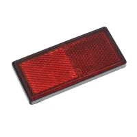 ODBLASK PROSTOKĄTNY PRZYKLEJANY CZERWONY 86X40MM, W RAMCE