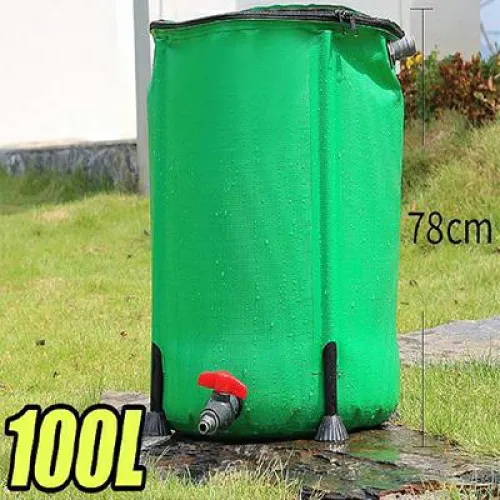 ZBIORNIK NA DESZCZÓWKĘ 100L PCV ROZKŁADANY 400X780MM, Z ZAWOREM 3/4