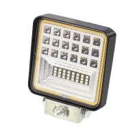 LAMPA ROBOCZA HALOGEN LED, 42 LED + OBRYSOWA DIODA, KWADRATOWA, 9-36V, 110X110X35MM, OŚWIETLENIE COMBO (SPOT+FLOOD)
