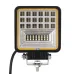 LAMPA ROBOCZA HALOGEN LED, 42 LED + OBRYSOWA DIODA, KWADRATOWA, 9-36V, 110X110X35MM, OŚWIETLENIE COMBO (SPOT+FLOOD)