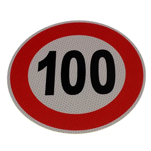 NALEPKA (NAKLEJKA) LIMIT PRĘDK.- 100KM/H FI 200MM, KLASA II