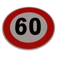 NALEPKA (NAKLEJKA) LIMIT PRĘDK.-  60KM/H FI 200MM, KLASA II