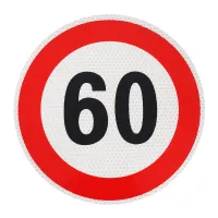 NALEPKA (NAKLEJKA) LIMIT PRĘDK.-  60KM/H FI 200MM, KLASA I