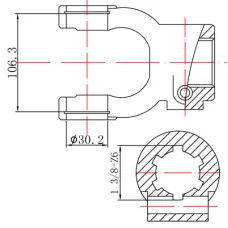 GMP GMP6001H — WIDEŁKI WAŁU ODB. MOCY FI 30,2X106 -Z6 WIELOKLIN 1 3/8