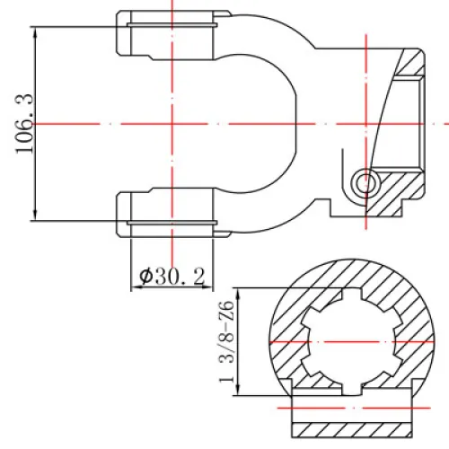 WIDEŁKI WAŁU ODB. MOCY FI 30,2X106 -Z6 WIELOKLIN 1 3/8