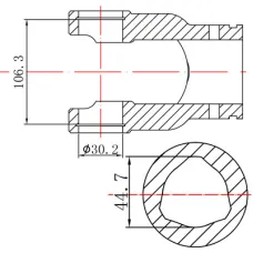 GMP GMP6003H — WIDEŁKI WAŁU ODB. MOCY FI 30,2X106 -44,7 PRZEKRÓJ TRÓJGARBNY 44,7