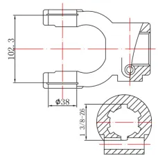 GMP GMP7301H — WIDEŁKI WAŁU ODB. MOCY FI 38X102,3 -Z6 WIELOKLIN 1 3/8