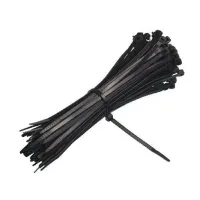 OPASKI ZACISKOWE ODPINANE 150X7,5MM CZARNE, PLASTIKOWE, 100SZT/OPAKOWANIE