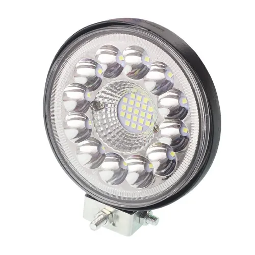 LAMPA ROBOCZA HALOGEN LED, 33 LED OKRĄGŁA, 12V-80V, FI 110MM GRUBOŚĆ 28MM OBUDOWA ALUM.