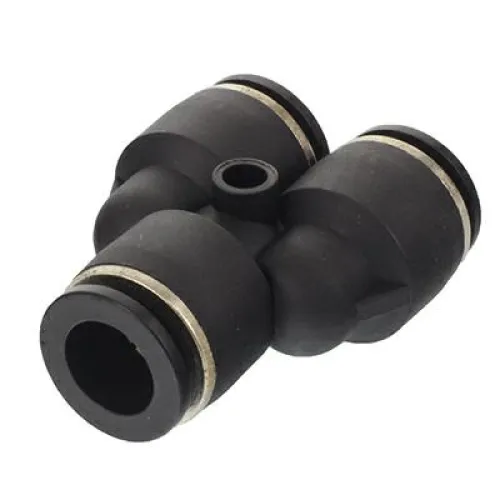 SZYBKOZŁ. TEKALANU FI  6MM TRÓJNIK `Y`, PLASTIKOWE, CZARNE