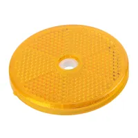 ODBLASK OKRĄGŁY Z OTWOREM POMARAŃCZOWY FI 60MM, HOMOLOGACJA