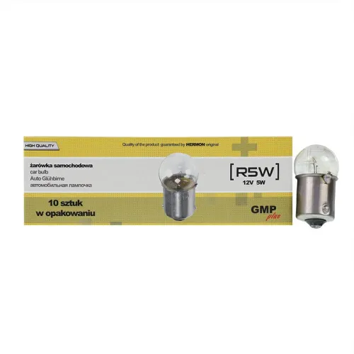ŻARÓWKA R5W, 24V, 5W BA15S, HOMOLOGACJA E2, KPL. 10SZT.