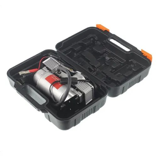KOMPRESOR DO POMPOWANIA POW.12V 50L/MIN Z MANOMETREM DO 10BAR/ATM, DWUTŁOKOWY