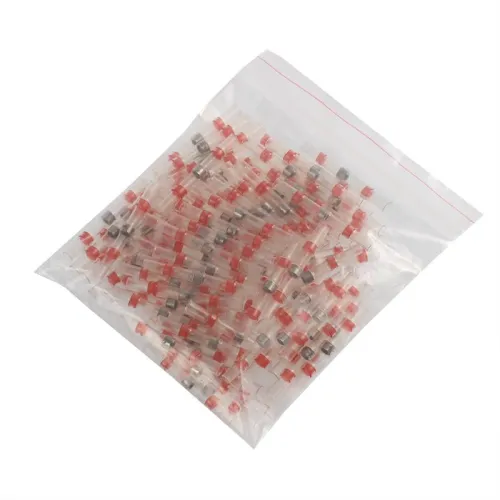 SZYBKOZŁĄCZKA TERMOKURCZLIWA Z CYNĄ, FI 2,7MM, DLA PRZEWODÓW 0,5 - 1mm2, 100SZT/OPAKOWANIE