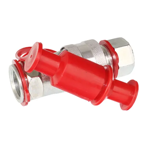 SZYBKOZŁĄCZE HYDRAULICZNE GRZYBKOWE KPL. WTYCZKA+GNIAZDO, M22X1,5, CZERWONE