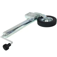 KOŁO PODPOROWE PRZYCZEPKI AUTOMATYCZNE 300kg - FI 60mm - WYSUW 300MM Z UCHWYTEM, KOŁO GUMOWE Z FELGĄ STALOWĄ, H MIN=540MM