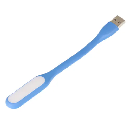 LAMPKA SILIKONOWA LEDOWA USB, 6  LED NIEBIESKA, 170X18,5X9MM, 5V, 1.2W