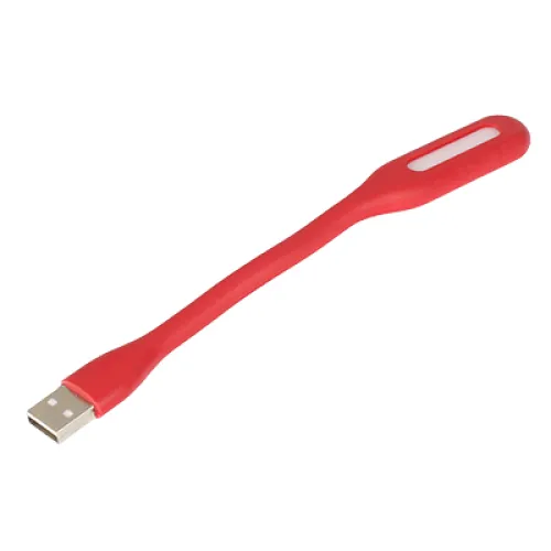 LAMPKA SILIKONOWA LEDOWA USB, 6  LED CZERWONA, 170X18,5X9MM, 5V, 1.2W