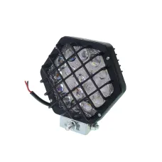 GMP GMPLR16LZK — LAMPA ROBOCZA LEDOWA SZEŚCIOKĄTNA, 16 LED Z KRATKĄ, 12-36V, 137X124X65M