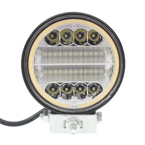 LAMPA ROBOCZA HALOGEN LED, 38 LED + OBRYSOWA DIODA, OKRĄGŁĄ, 12-24V, FI 112MM, GRUBOŚĆ: 28 MM