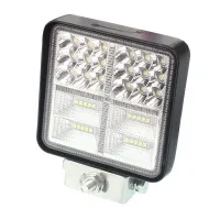 LAMPA ROBOCZA HALOGEN LED, 38 LED + WEWNĘTRZNE DIODY - ŻÓŁTE, KWADRATOWA, 10-30V, 108X108X22MM
