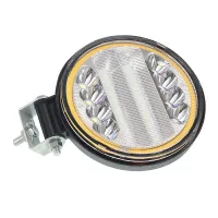 LAMPA ROBOCZA HALOGEN LED, 24 LED + OBRYSOWA DIODA, OKRĄGŁĄ, 12-24V, FI 110MM, GRUBOŚĆ: 20 MM