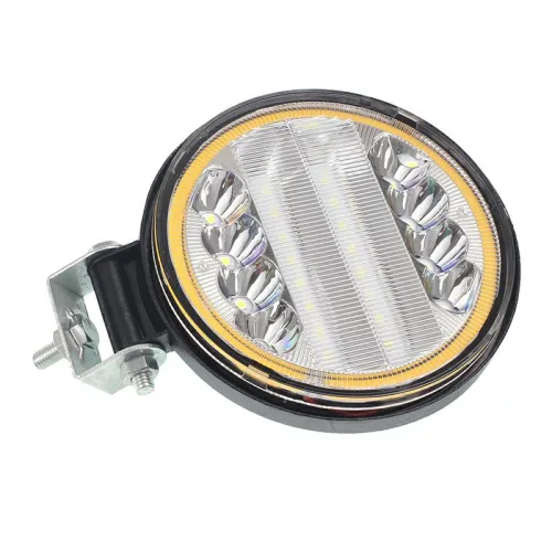 LAMPA ROBOCZA HALOGEN LED, 24 LED + OBRYSOWA DIODA, OKRĄGŁĄ, 12-24V, FI 110MM, GRUBOŚĆ: 20 MM