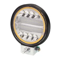 LAMPA ROBOCZA HALOGEN LED, 24 LED + OBRYSOWA DIODA, OKRĄGŁĄ, 12-24V, FI 110MM, GRUBOŚĆ: 35 MM