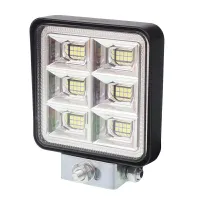 LAMPA ROBOCZA HALOGEN LED, 48 LED KWADRATOWA, 3-RZĘDY, 12V-80V, 109X109X35 MM, OBUDOWA ALUM.