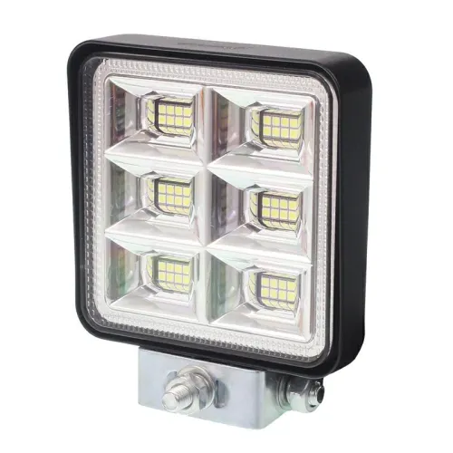 LAMPA ROBOCZA HALOGEN LED, 48 LED KWADRATOWA, 3-RZĘDY, 12V-80V, 109X109X35 MM, OBUDOWA ALUM.
