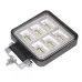 LAMPA ROBOCZA HALOGEN LED, 48 LED KWADRATOWA, 3-RZĘDY, 12V-80V, 109X109X35 MM, OBUDOWA ALUM.