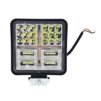 LAMPA ROBOCZA HALOGEN LED, 42 LED + WEWNĘTRZNE DIODY - ŻÓŁTE, KWADRATOWA, 12-36V, 110X110X25MM
