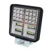 LAMPA ROBOCZA HALOGEN LED, 42 LED + WEWNĘTRZNE DIODY - ŻÓŁTE, KWADRATOWA, 12-36V, 110X110X35MM