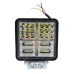 LAMPA ROBOCZA HALOGEN LED, 42 LED + WEWNĘTRZNE DIODY - ŻÓŁTE, KWADRATOWA, 12-36V, 110X110X35MM