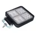 LAMPA ROBOCZA HALOGEN LED, 42 LED + WEWNĘTRZNE DIODY - ŻÓŁTE, KWADRATOWA, 12-36V, 110X110X35MM