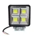 LAMPA ROBOCZA HALOGEN LED, 72 LED COB KWADRATOWA, 2-RZĘDY, 12V-36V, 110X110X35 MM, OBUDOWA ALUM. OŚWIETLENIE ROZPROSZONE (FLOOD)