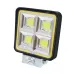 LAMPA ROBOCZA HALOGEN LED, 72 LED COB + OBRYSOWA DIODA ŻÓŁTA, KWADRATOWA, 2-RZĘDY, 12V-36V, 110X110X35 MM, OBUDOWA ALUM. OŚWIETLENIE ROZPROSZONE (FLOOD)