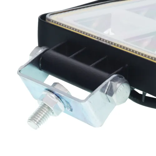 LAMPA ROBOCZA HALOGEN LED, 72 LED COB + OBRYSOWA DIODA ŻÓŁTA, KWADRATOWA, 2-RZĘDY, 12V-36V, 110X110X35 MM, OBUDOWA ALUM. OŚWIETLENIE ROZPROSZONE (FLOOD)