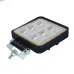 LAMPA ROBOCZA HALOGEN LED, 72 LED COB + OBRYSOWA DIODA ŻÓŁTA, KWADRATOWA, 3-RZĘDY, 12V-36V, 110X110X35 MM, OBUDOWA ALUM. OŚWIETLENIE ROZPROSZONE (FLOOD)