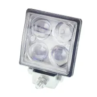 LAMPA ROBOCZA LEDOWA PROSTOKĄTNA,  4 LED BEZ OTOCZKI, 9-30V, 76X76X46MM, OBUDOWA ALUM.