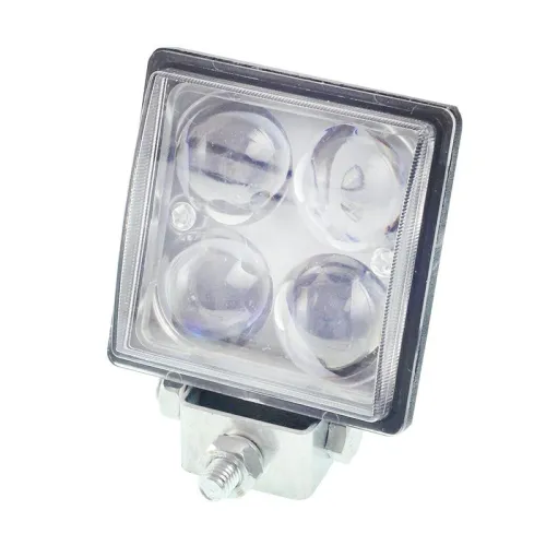 LAMPA ROBOCZA LEDOWA PROSTOKĄTNA,  4 LED BEZ OTOCZKI, 9-30V, 76X76X46MM, OBUDOWA ALUM.